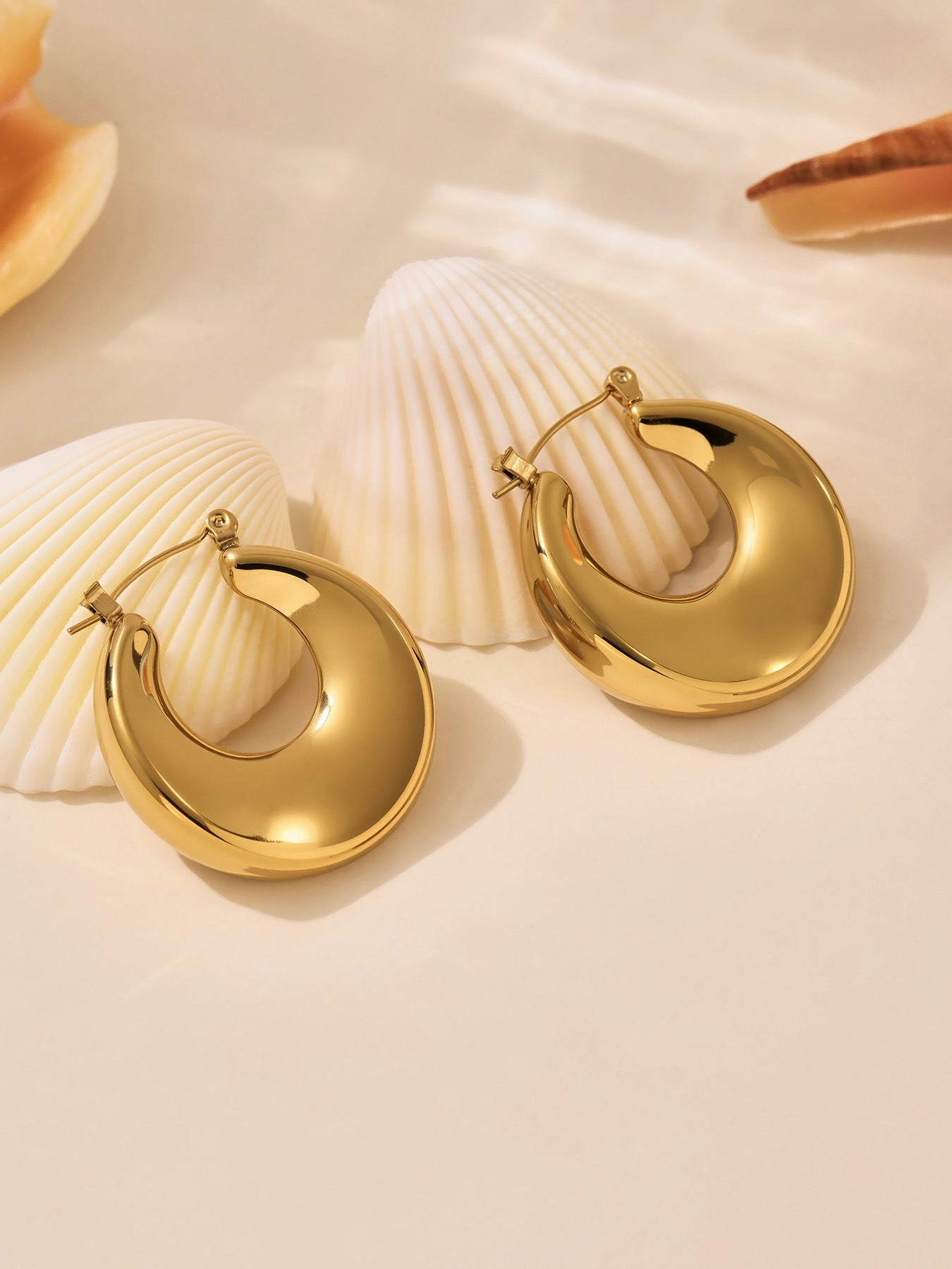 Planderful Genie 18K Gold Circle Geometric Earrings Women