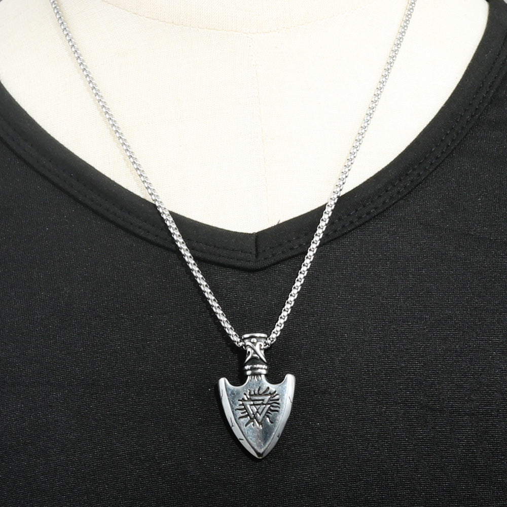 European And American Stainless Steel Viking Triangle Pendant