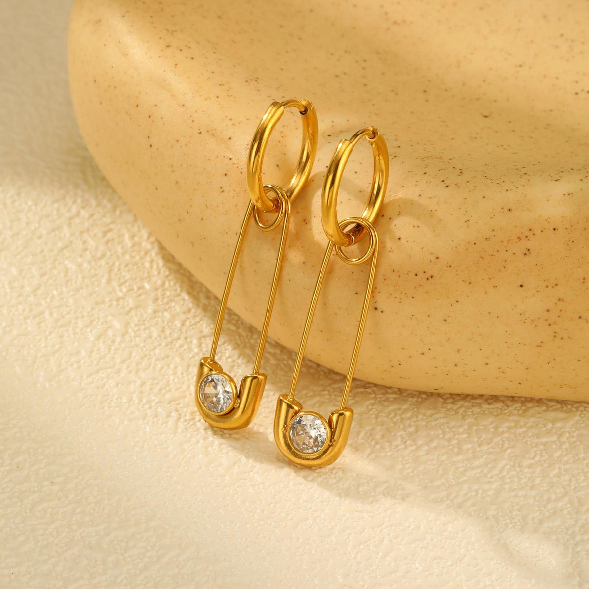 Stainless Steel Zircon Earrings
