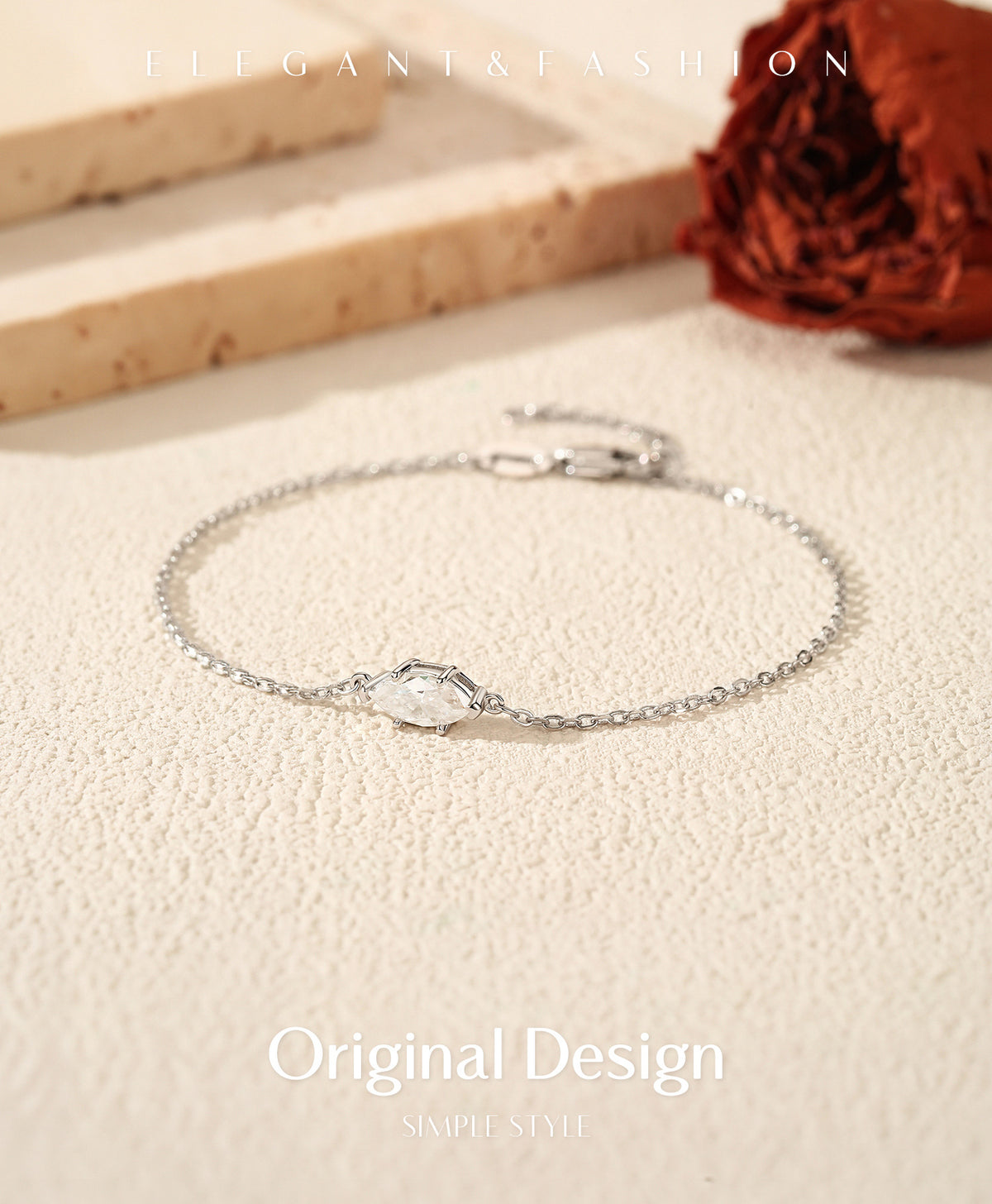925 Sterling Silver Geometric Moissanite Bracelet