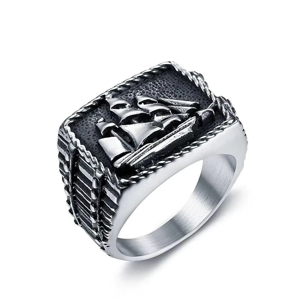 Viking Sailing Stainless Steel Men's Ring