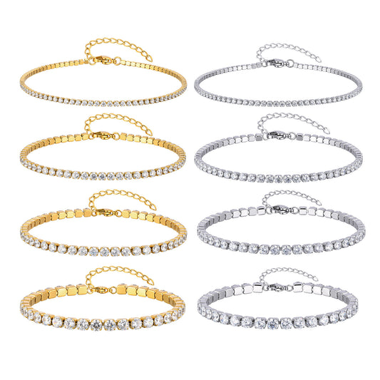 Zircon Stainless Steel Anklet
