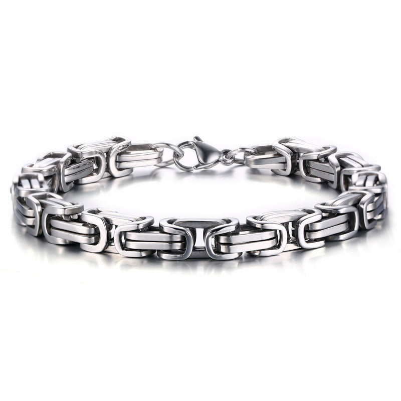 Square Byzantine Gold Foreign Stainless Steel Bracelet for Men