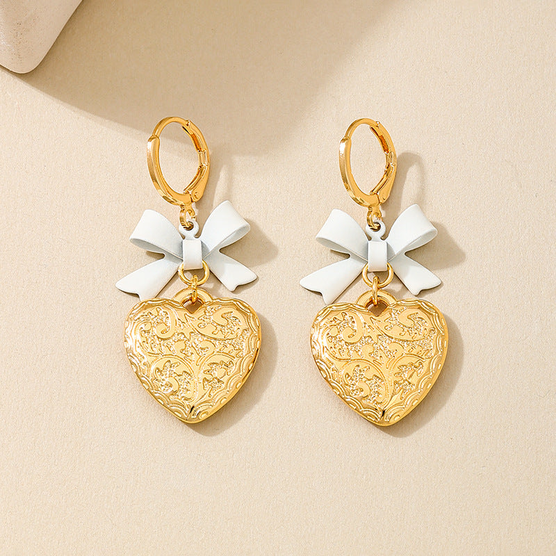Planderful Vienna Verve Earrings – Elegant Metal Love Bow Design