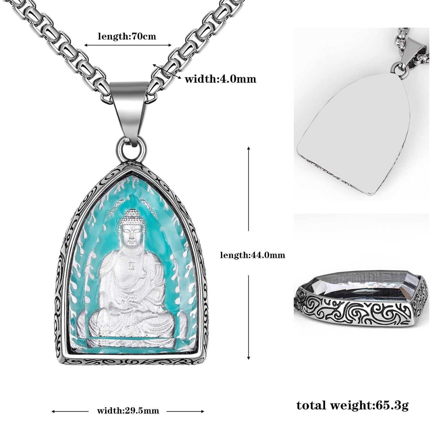 Stainless Steel Necklace – Vintage Zodiac Sign Pendant For Men With Luminous Amulets