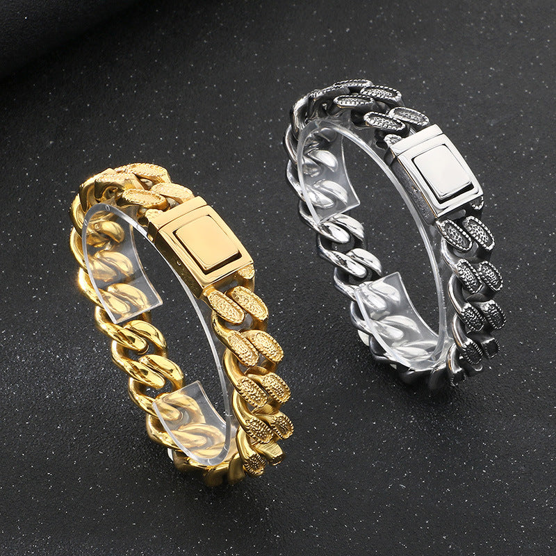 Planderful Everyday Genie Men Titanium Steel Cuban Bracelet