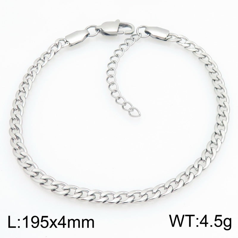 Minimalist Figaro Chain Stainless Steel Bracelet – Unisex Nk Chain Adjustable Handmade
