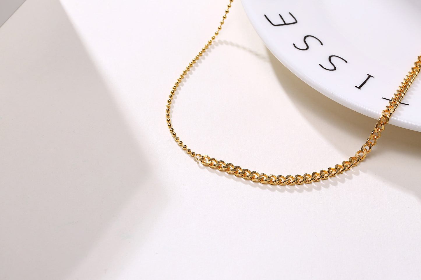 Stainless Steel Grinding Chain Bead Necklace Bracelet Set