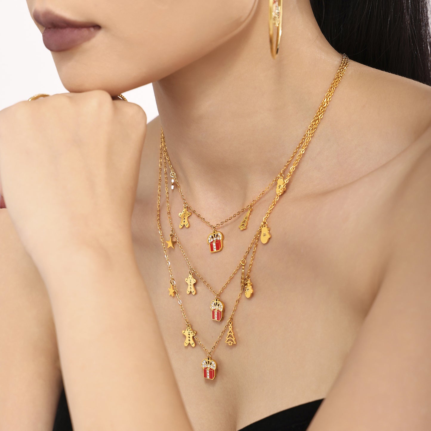 Planderful Elegant Geometric Enamel Pendant Necklace Gift