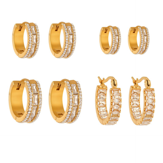 Planderful Elegant Zirconium Ring Earrings For Women