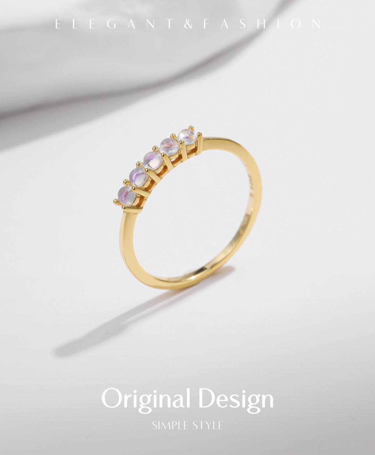 Planderful Everyday Genie Moonstone Ring – Timeless Elegance in Sterling Silver