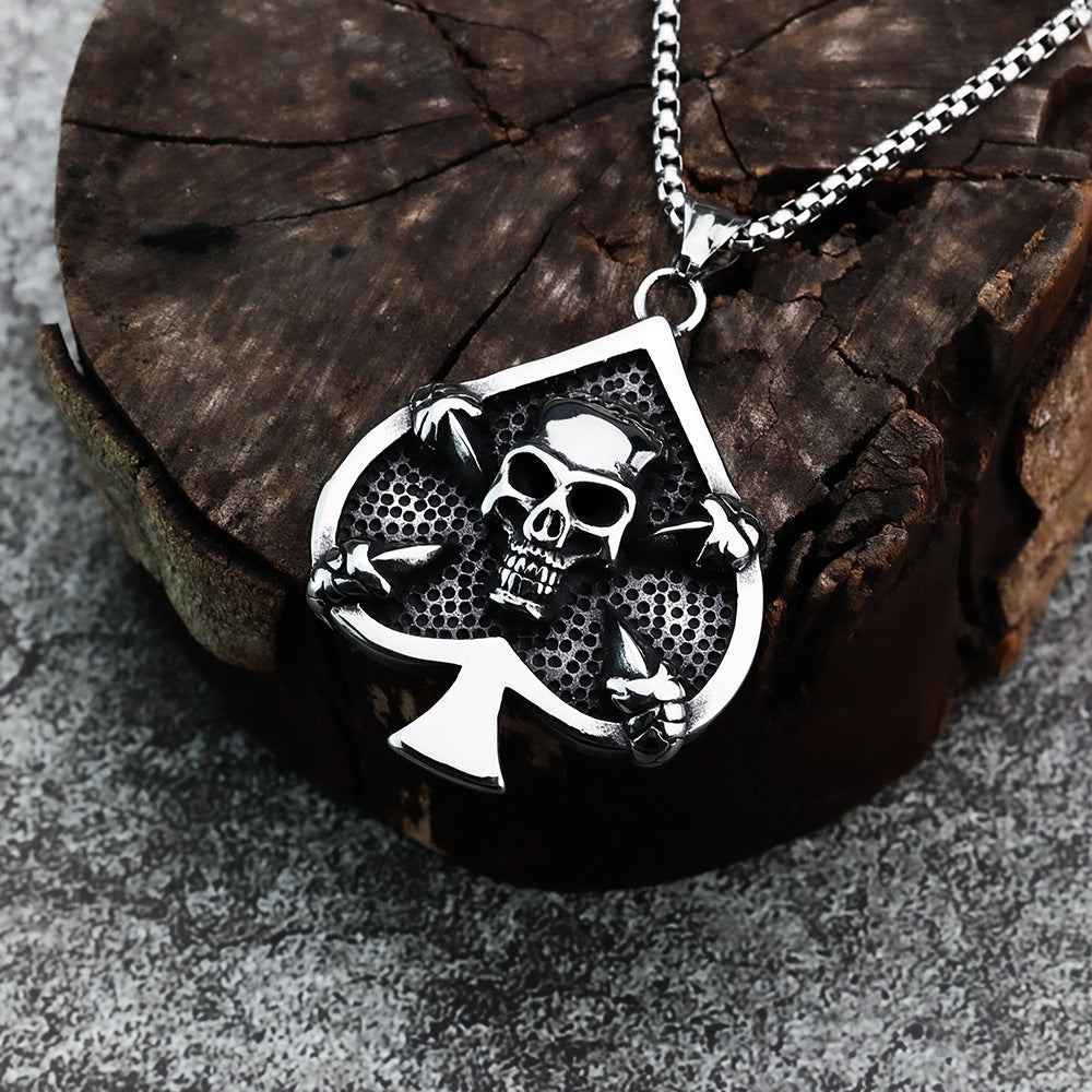 Cross-Border Viking Pendant Skull Spade for Men Jewelry
