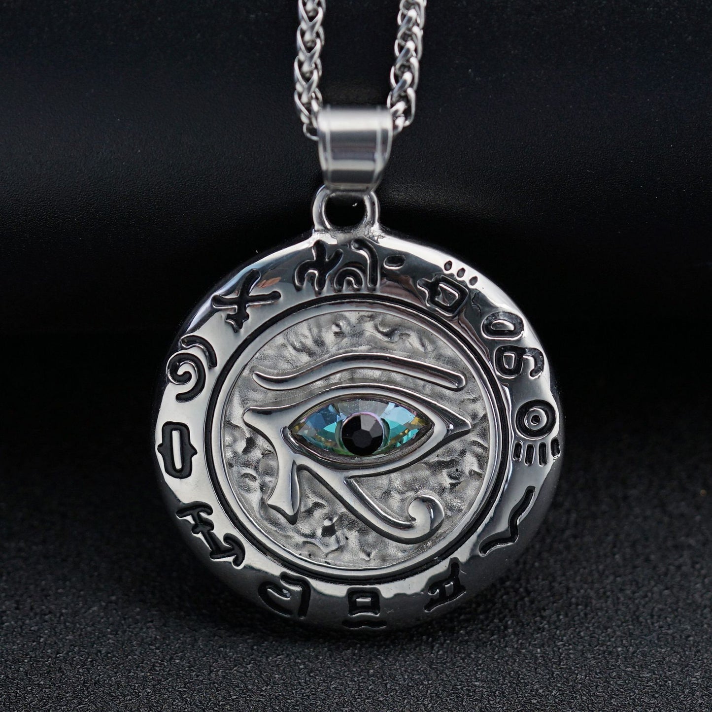 Eye Of Horus Pendant Titanium Steel Necklace Unisex Protection Symbol Planderful Everyday Genie