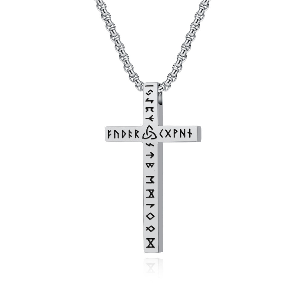 Timeless Nordic Viking Titanium Steel Cross Pendant for Men