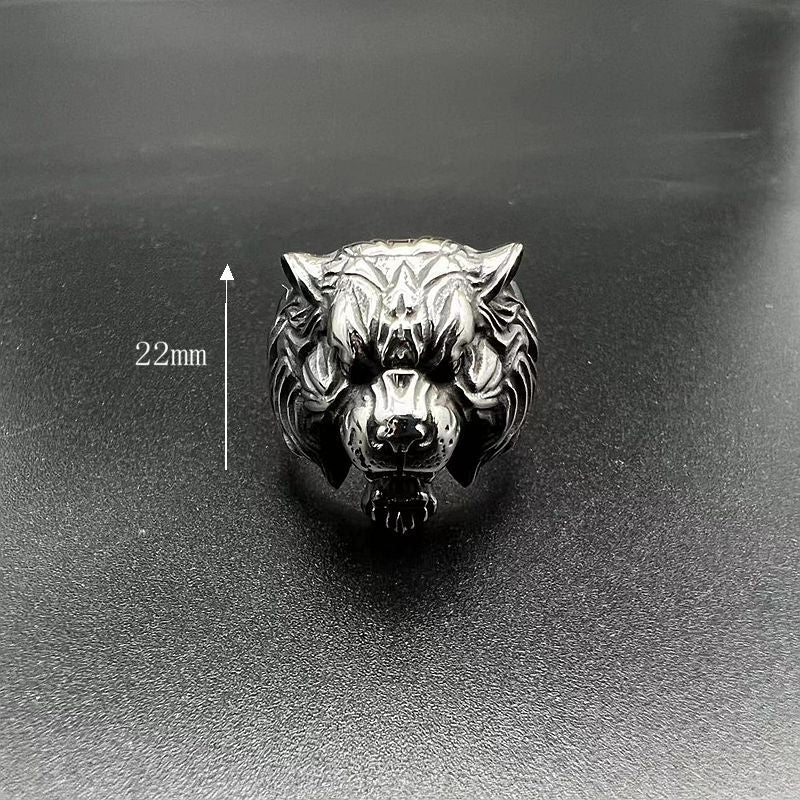 Tiger Head Stainless Steel Ring For Men Retro Punk Bold Statement Planderful Collection Everyday Genie