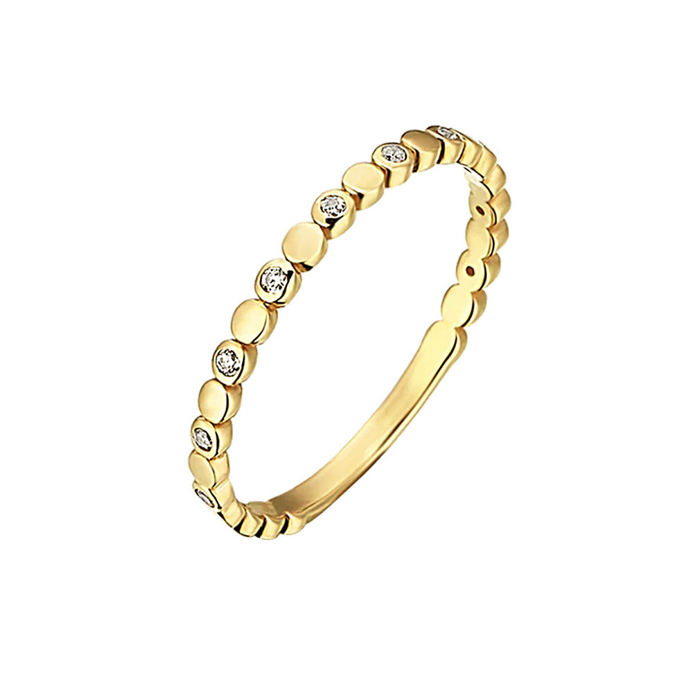 Circle Zircon Sterling Silver Ring Wind Ring