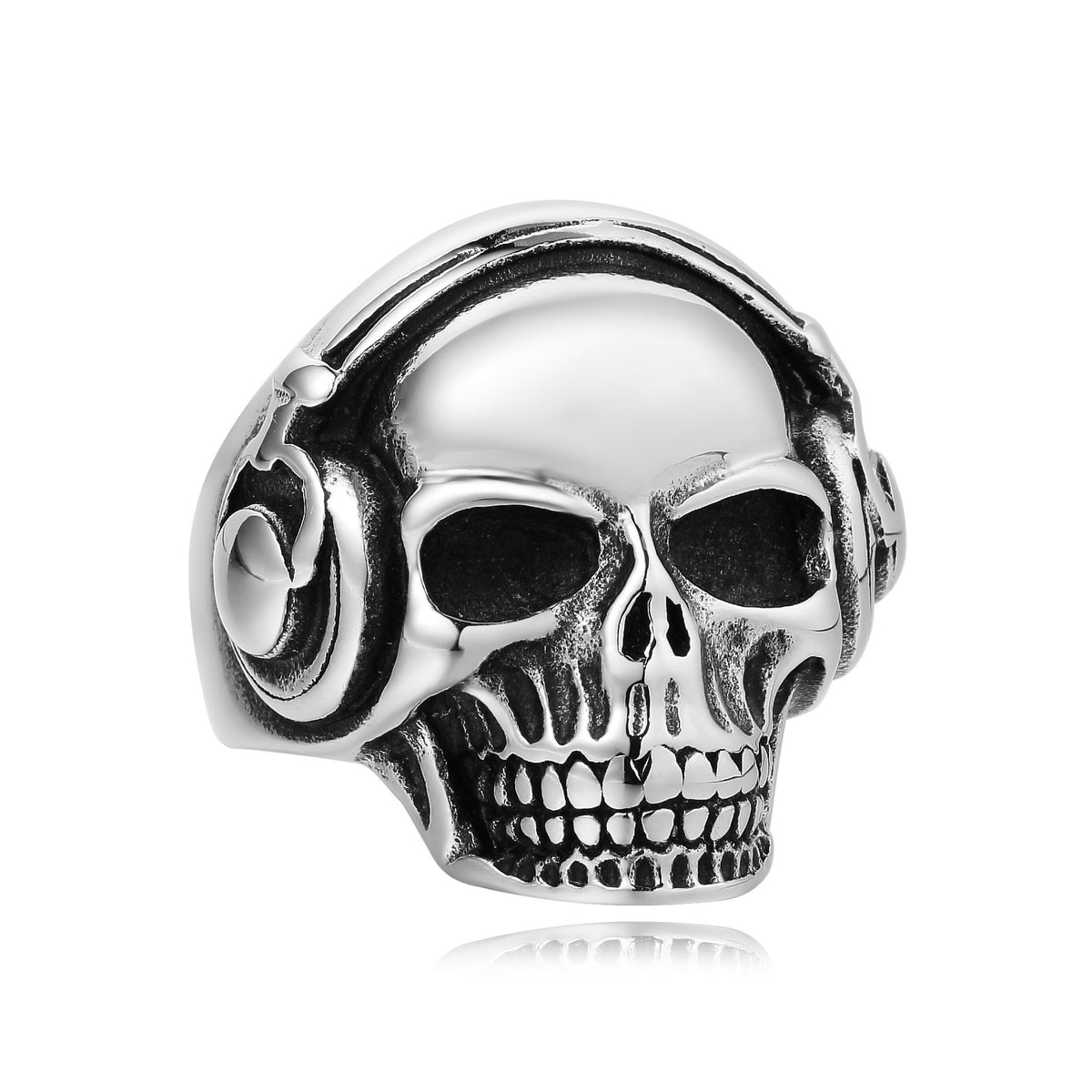Titanium Steel Headphone Skull Ring