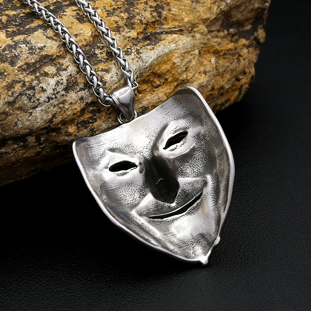Punk Mask Stainless Steel Men's Pendant Necklace
