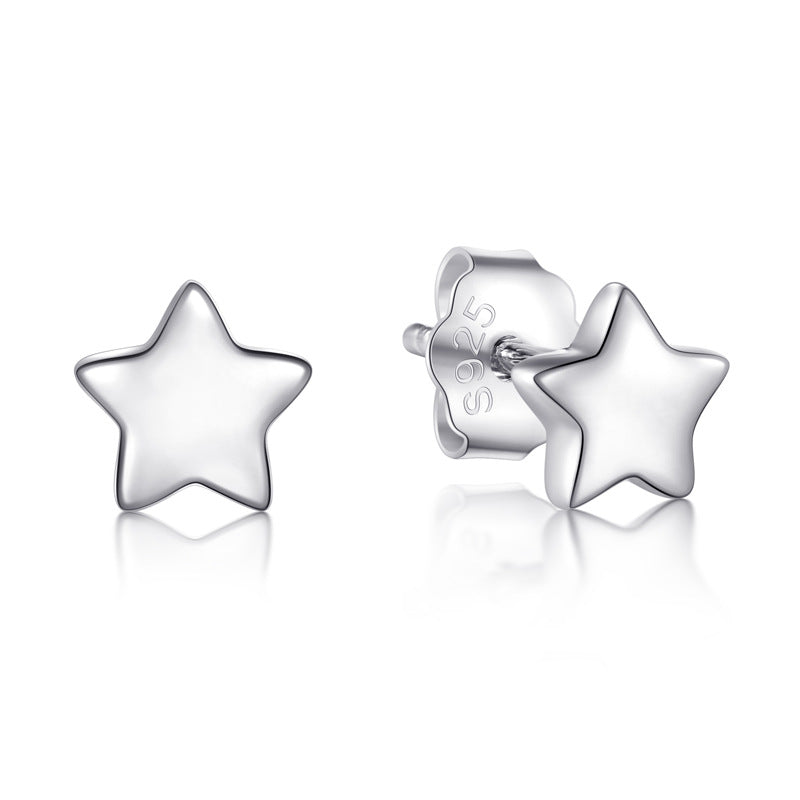 925 Sterling Silver Moon Star Earrings