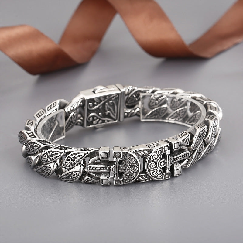 Punk Pattern Bracelet – Antique Casting Pharaoh Ancient Egyptian Cross Titanium Steel Men's