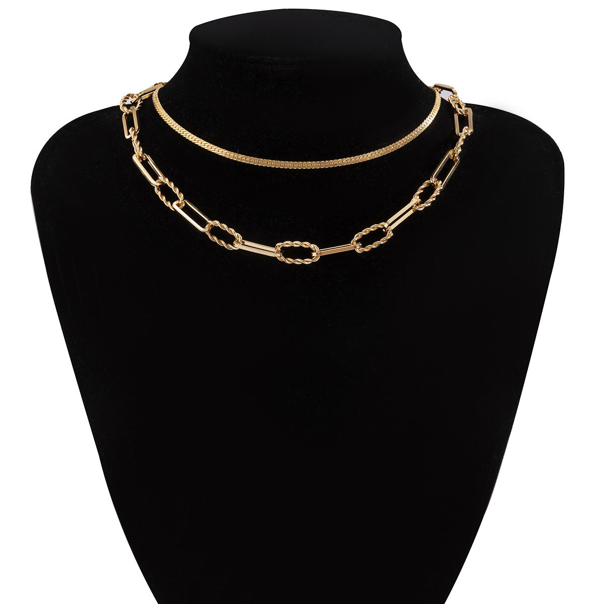 Cross Necklace For Women By Planderful Vienna Verve, Double Layer Geometric Threaded Chain Statement Jewelry
