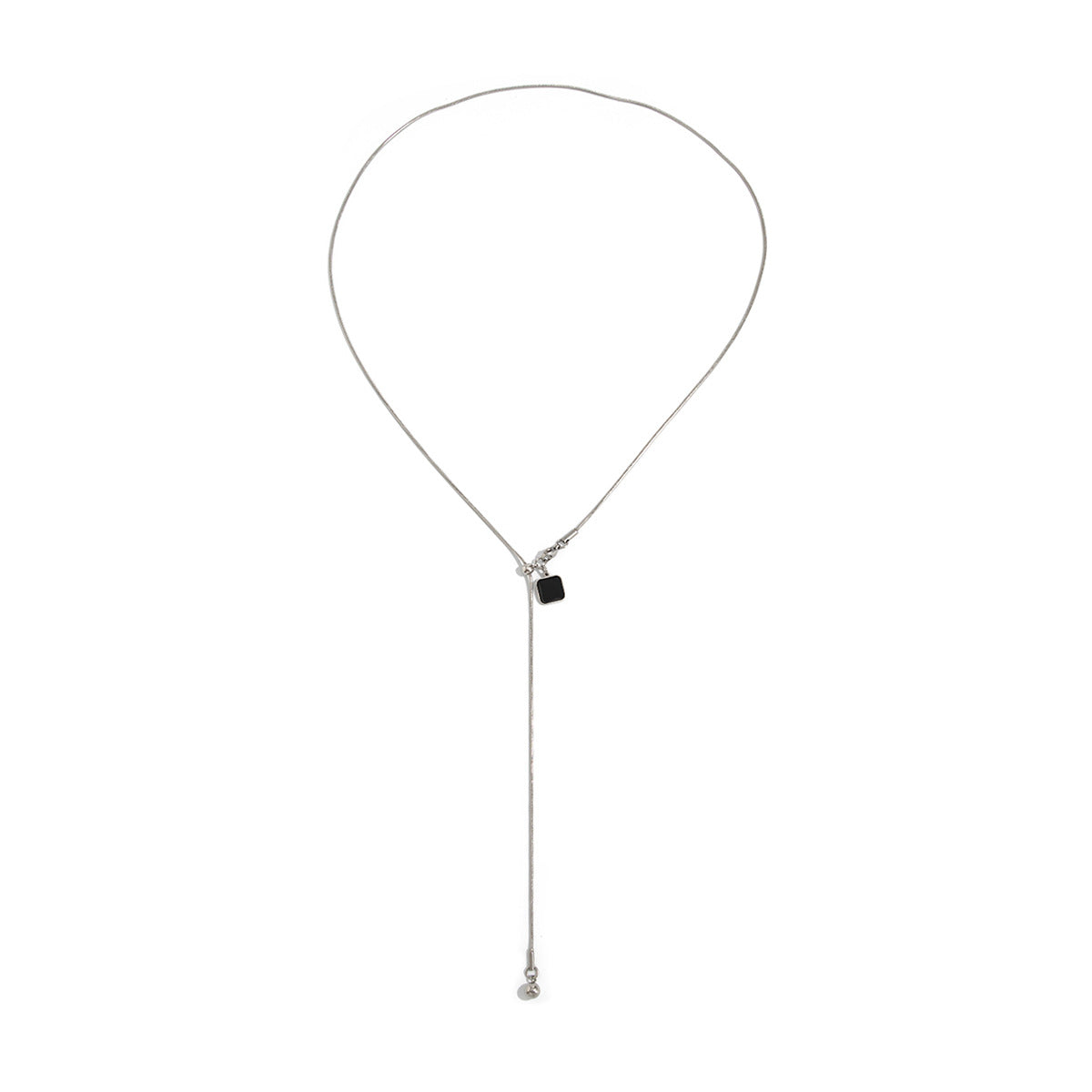 Adjustable Heart Y-Shaped Snake Chain Necklace