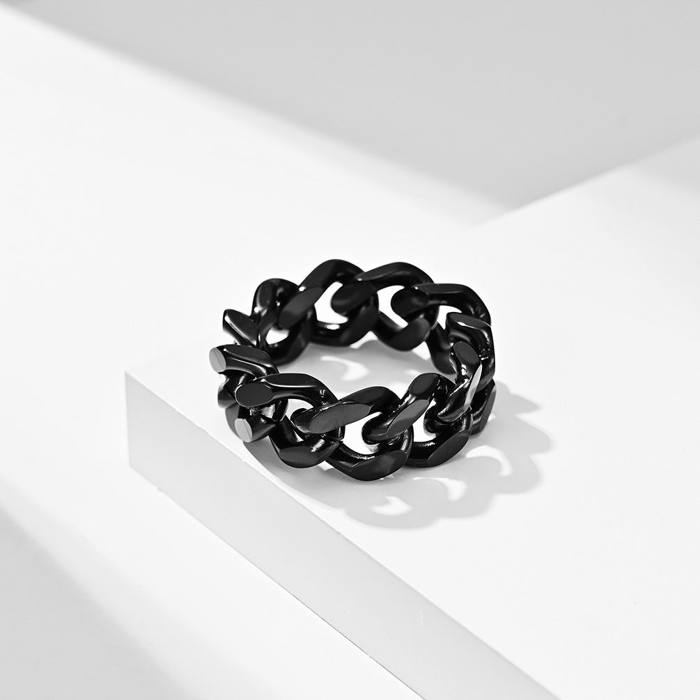 European and American Trendy Titanium Steel Chain Ring