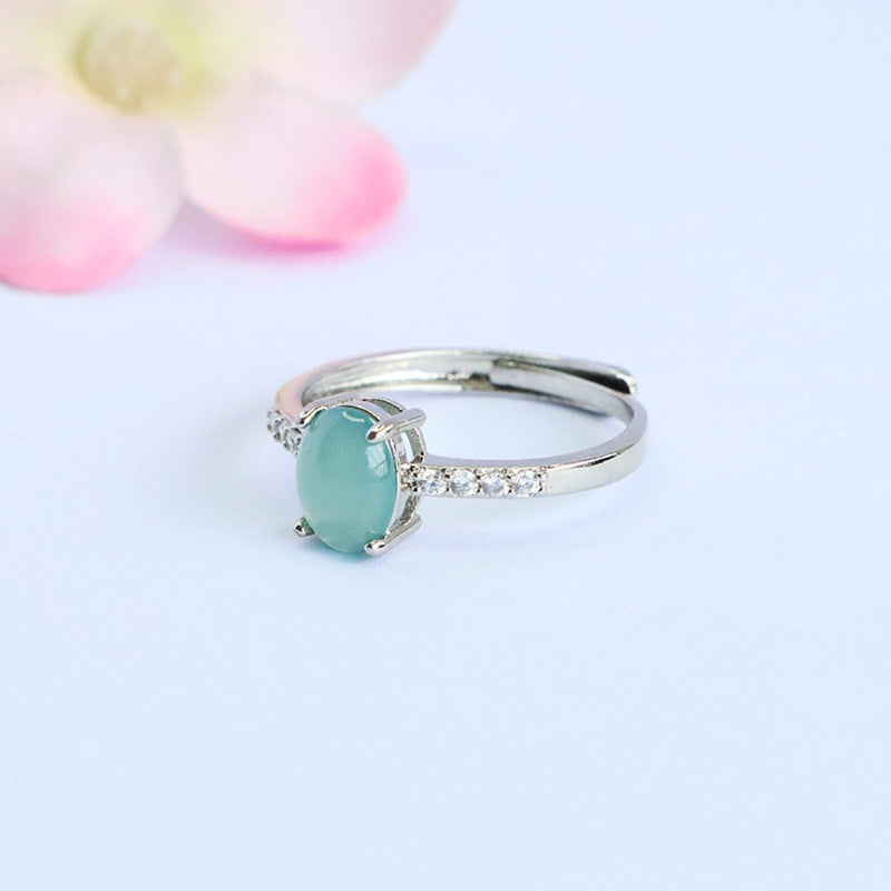 Blue Water Jadeite Starry Ring