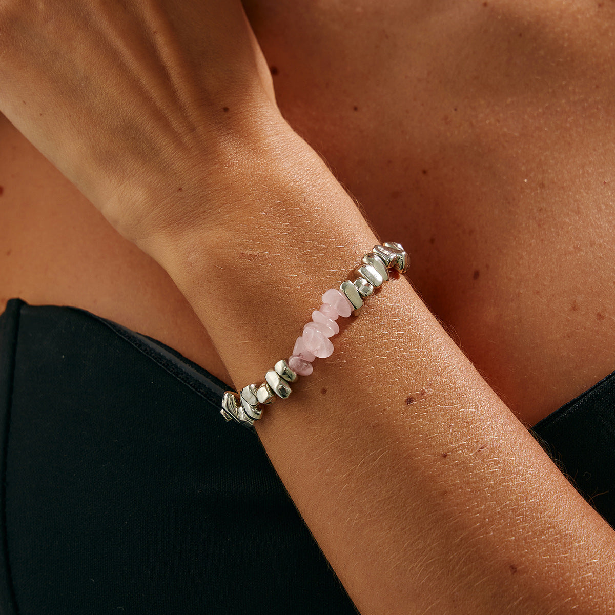 Planderful Vienna Verve Imitation Turquoise Beaded Bracelet Irregular Shape For Women Fashion Statement