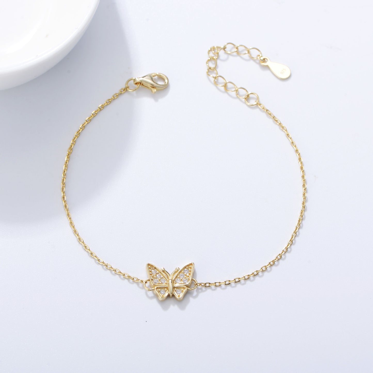 Original Design S925 Sterling Silver Zircon Butterfly Bracelet Inlaid Zircon Internet