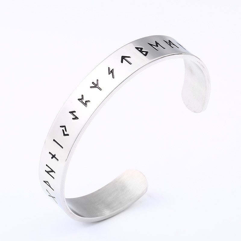 Viking Rune Titanium Steel Bracelet for Men - Retro European and American Style Jewelry