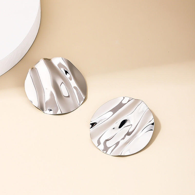 Exaggerated Retro Metal Earrings from Vienna Verve Collection