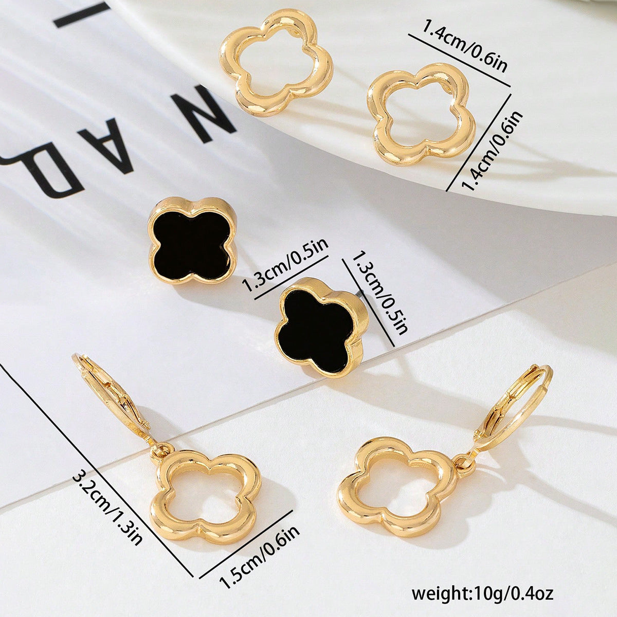 Planderful Vienna Verve Earrings Set – Elegant Metal Flower Design