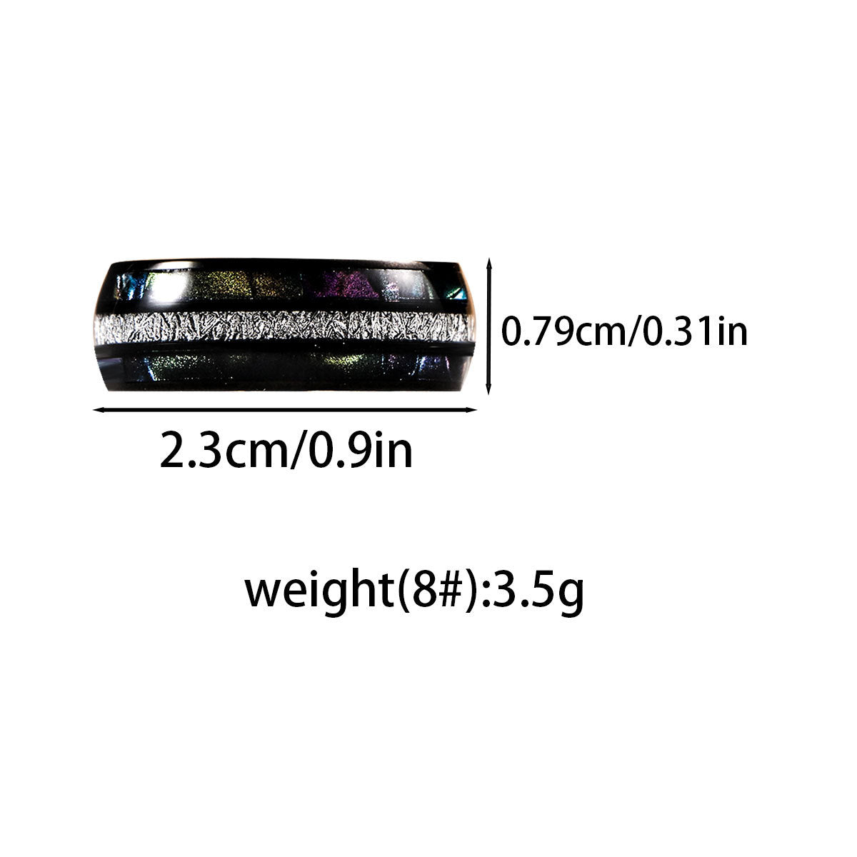 Stainless Steel Ring – Colorful Imitation Shell Electroplated Men's Ring – Literary
