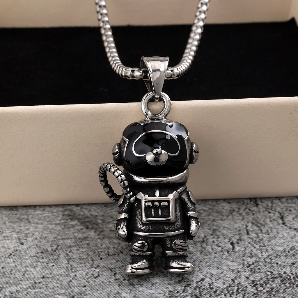 Vintage Stainless Steel Men's Pendant Necklace