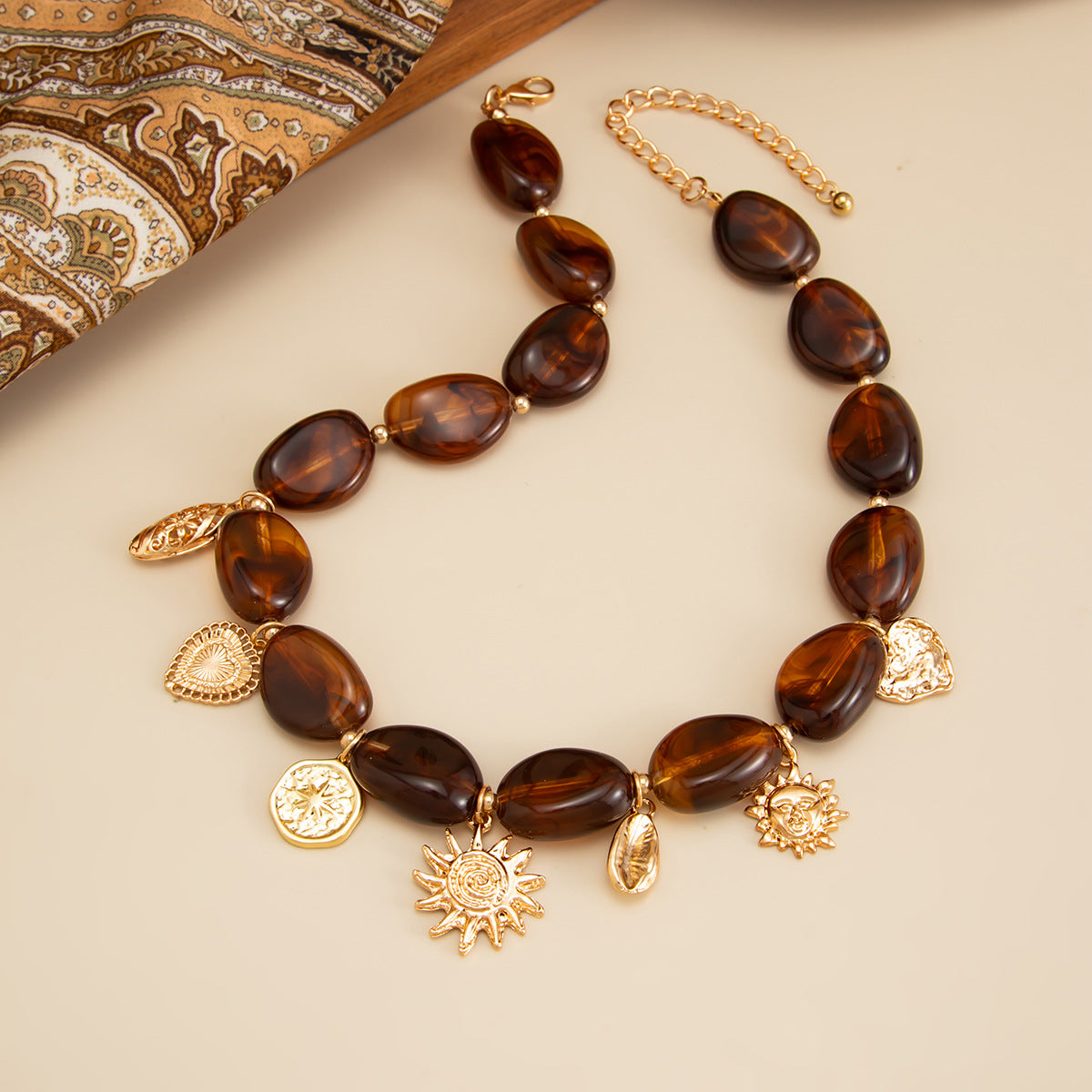 Heart Sunflower Resin Pendant Necklace