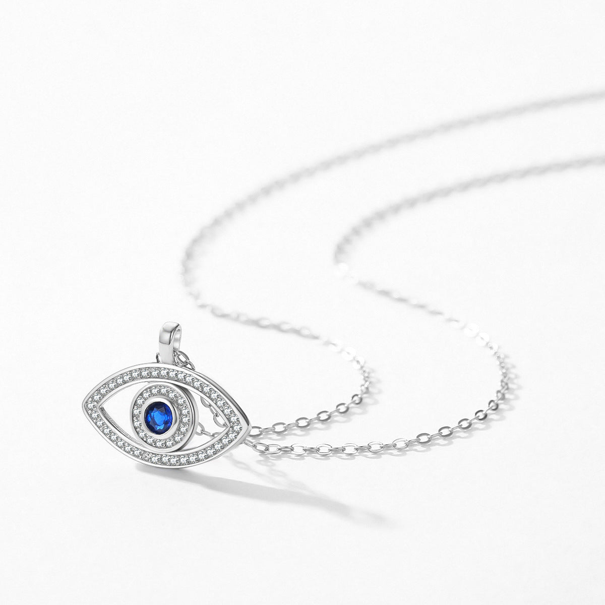 Stylish Hollow Devil's Eye Sterling Silver Necklace for Women - Unique Design, Perfect Gift