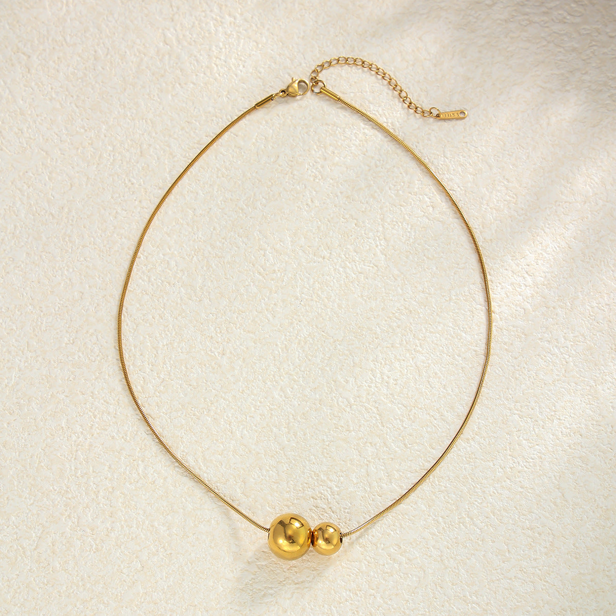 Adjustable Round Bead Snake Chain Necklace
