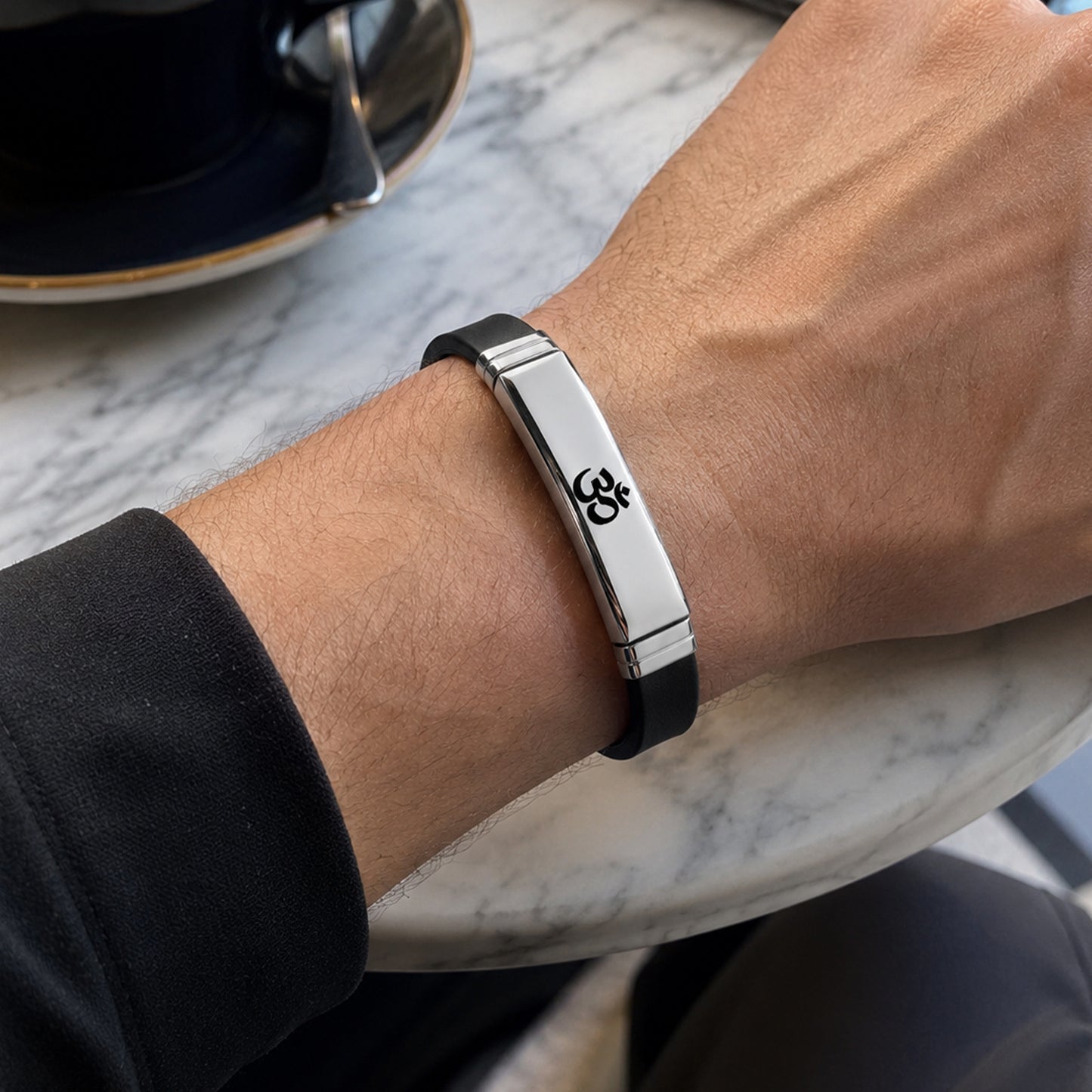 Planderful Everyday Genie Stainless Steel Bracelet Unisex Black For Men Women Statement Piece