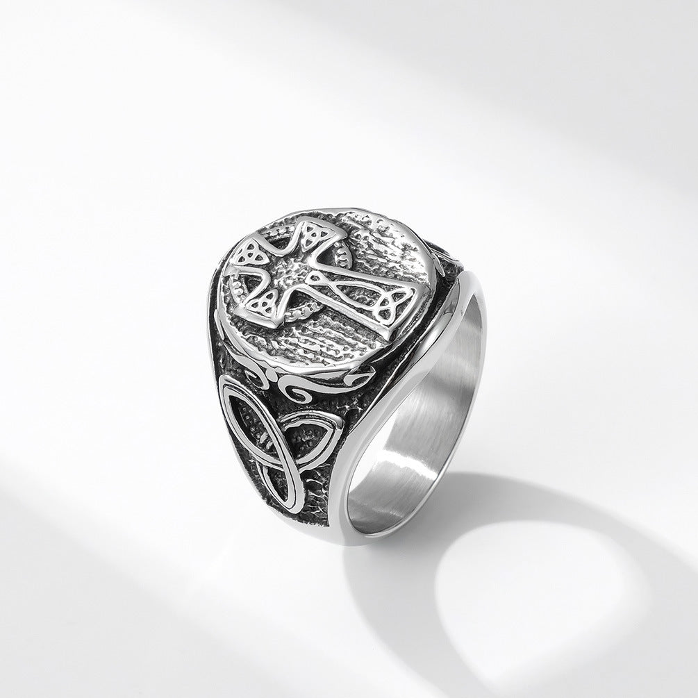 Vintage Nordic Celtic Knot Stainless Steel Ring Jewelry for Men