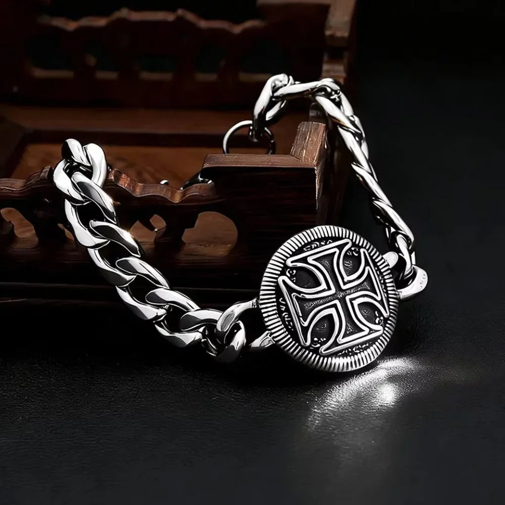 Punk Cross Stainless Steel Men's Bracelet