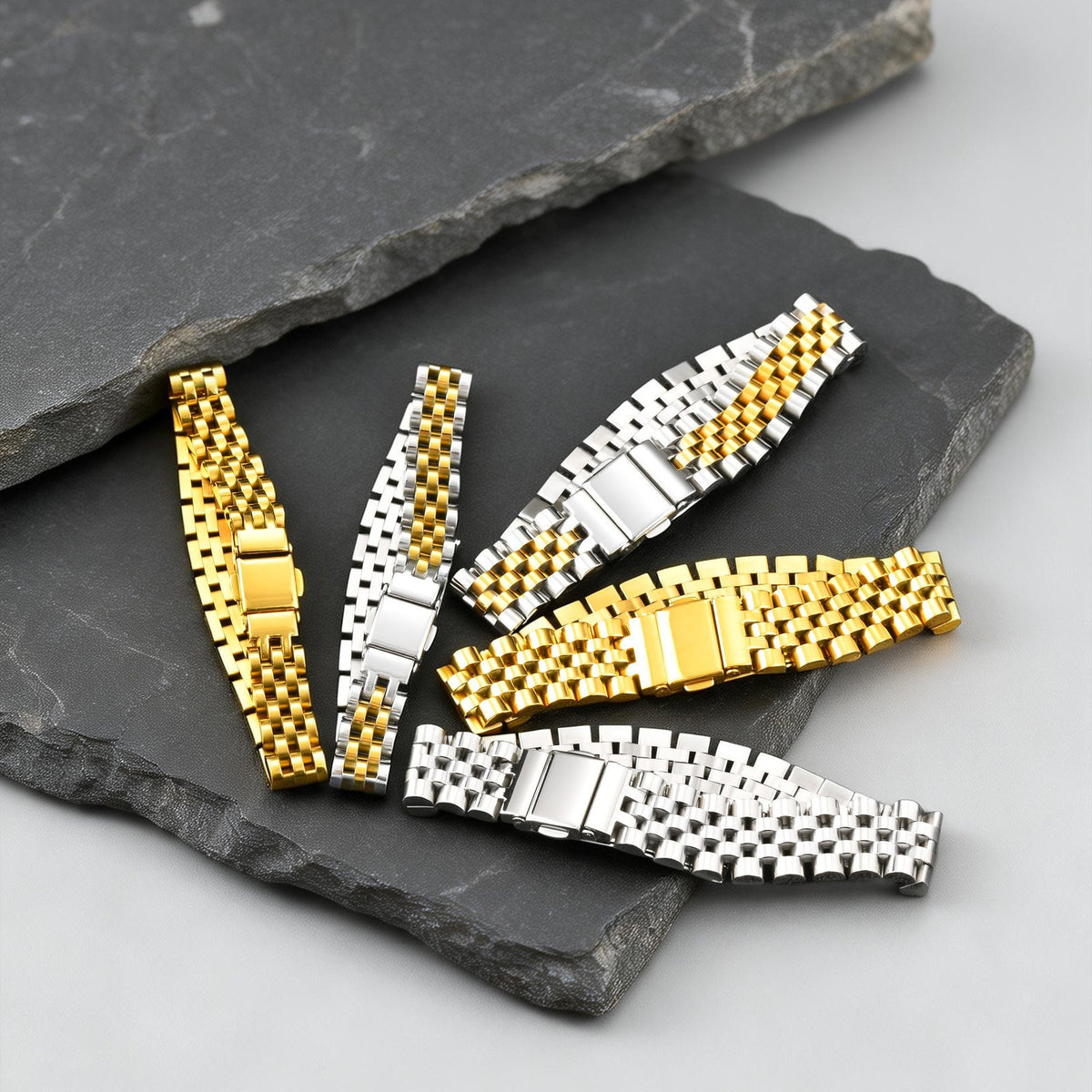 Textured Stainless Steel Bracelet for Men