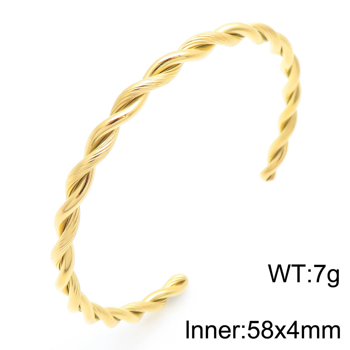 Extremely Wind C-Shaped Titanium Steel Bracelet – Neutral Twist Hammer Open Stainless