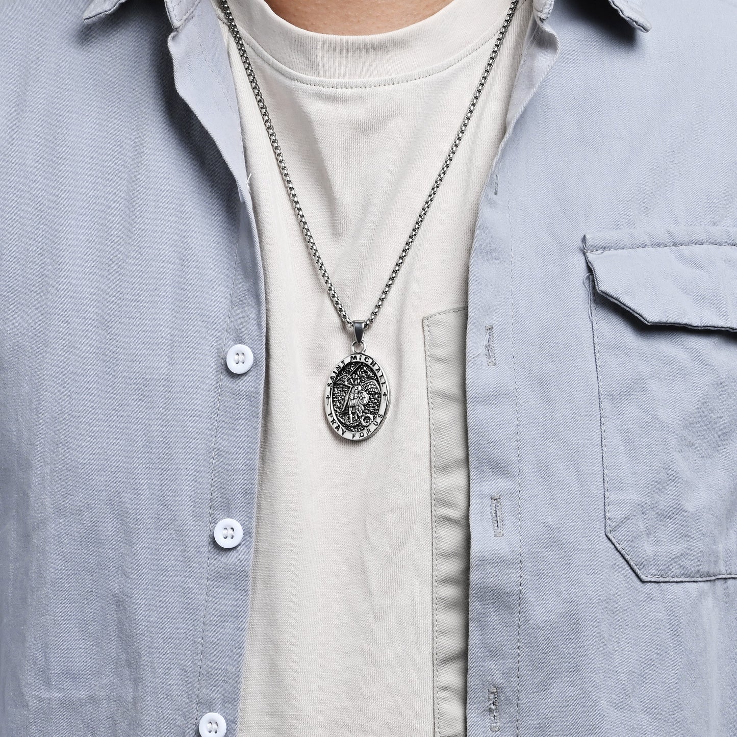 Steel Necklace - Vintage Daily Wear Mens Steel Jewelry For Everyday Style By Planderful
