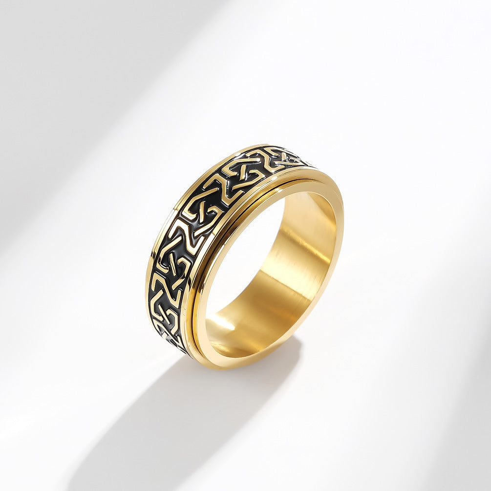 Cross-Border Amazon Celtic Knot Stainless Steel Ring for Men