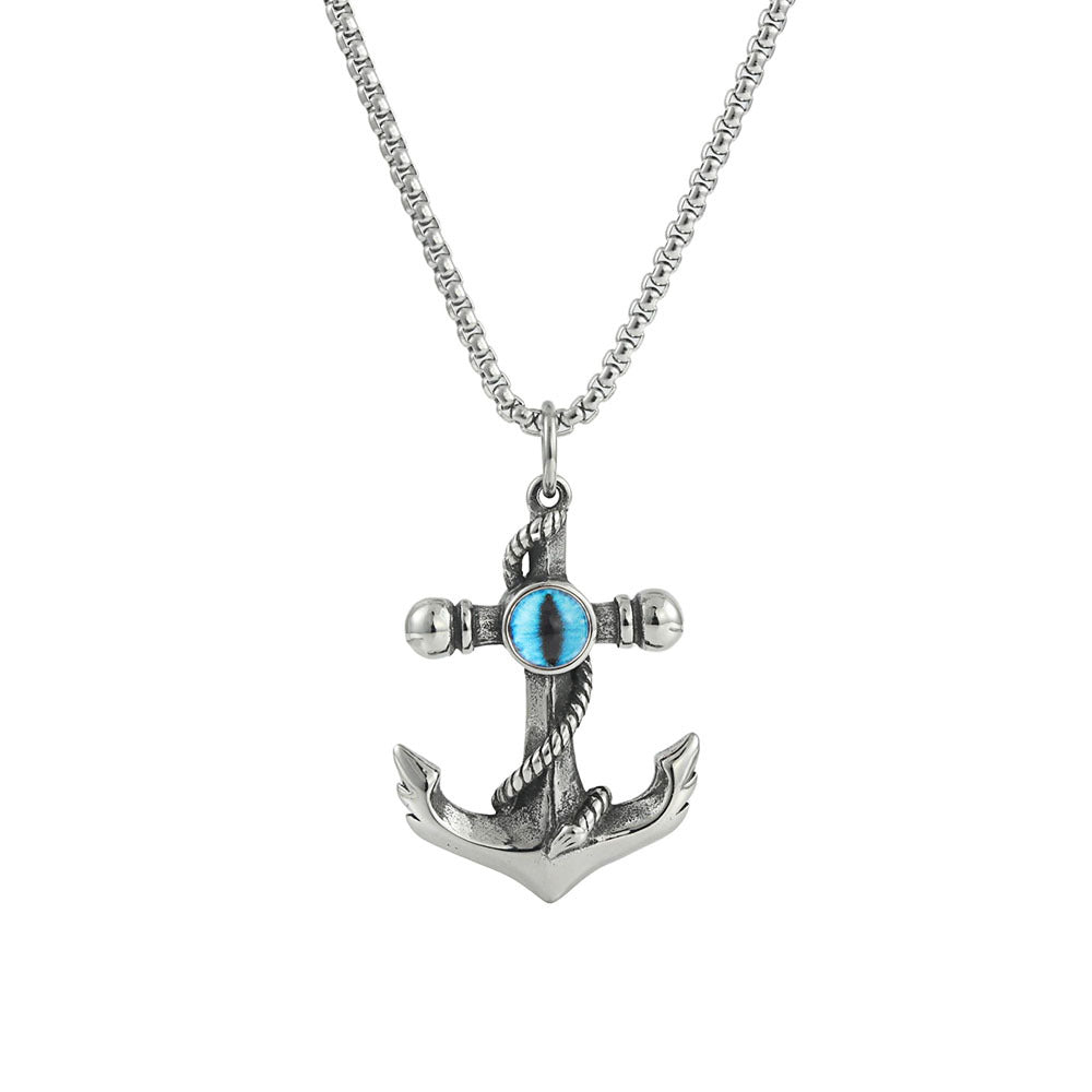 European and American Stainless Steel Anchor Pendant for Men