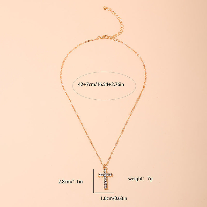 Cross Studded Hip-Hop Pendant Necklace for Women - Vienna Verve Collection