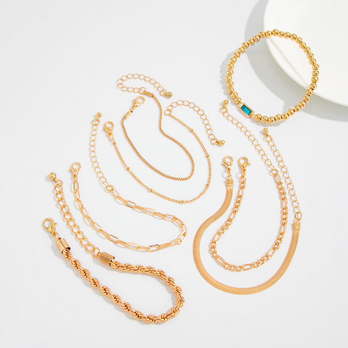 Planderful Vienna Verve Color Zircon Beaded Bracelet for Women Versatile Snake Chain Statement Jewelry