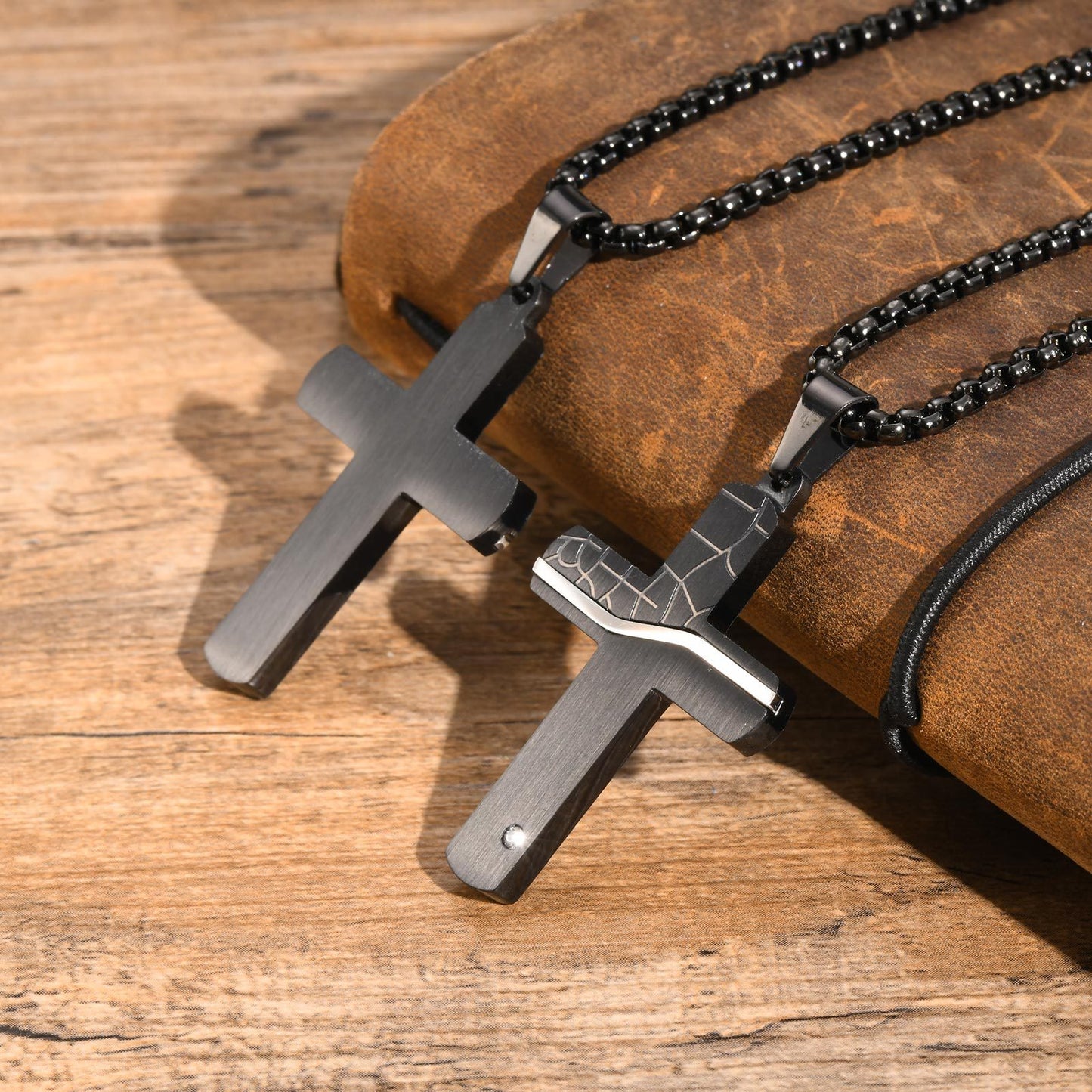 European And American Jewelry Stainless Steel Cross Pendant Necklace For Men