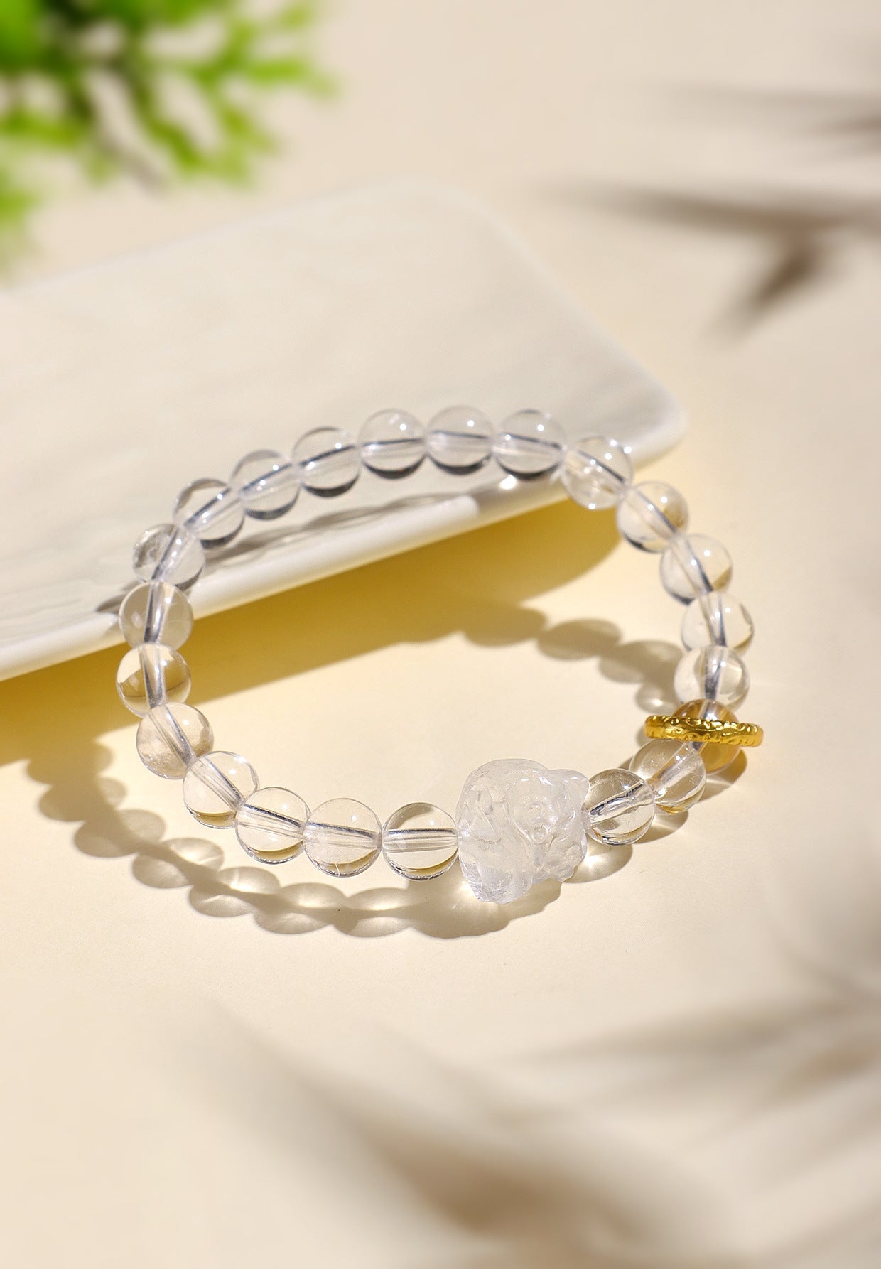 Planderful Fortune's Favor Bracelet – Elegant Crystal and Silver Obsidian Design